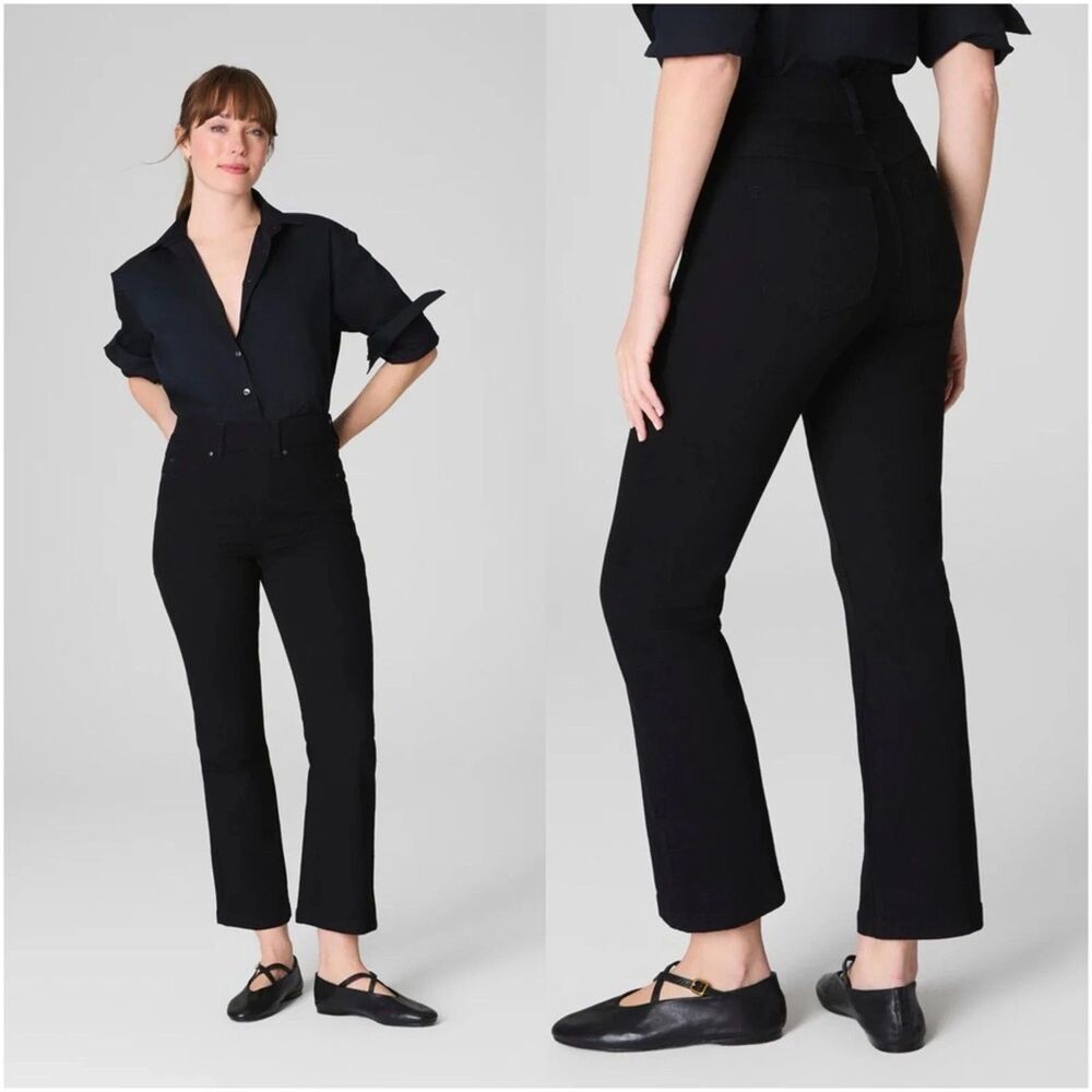 SPANX SPANXshape™ Original EveryWear Kick Flare Jeans in Clean Black Sz L - Picture 3 of 15